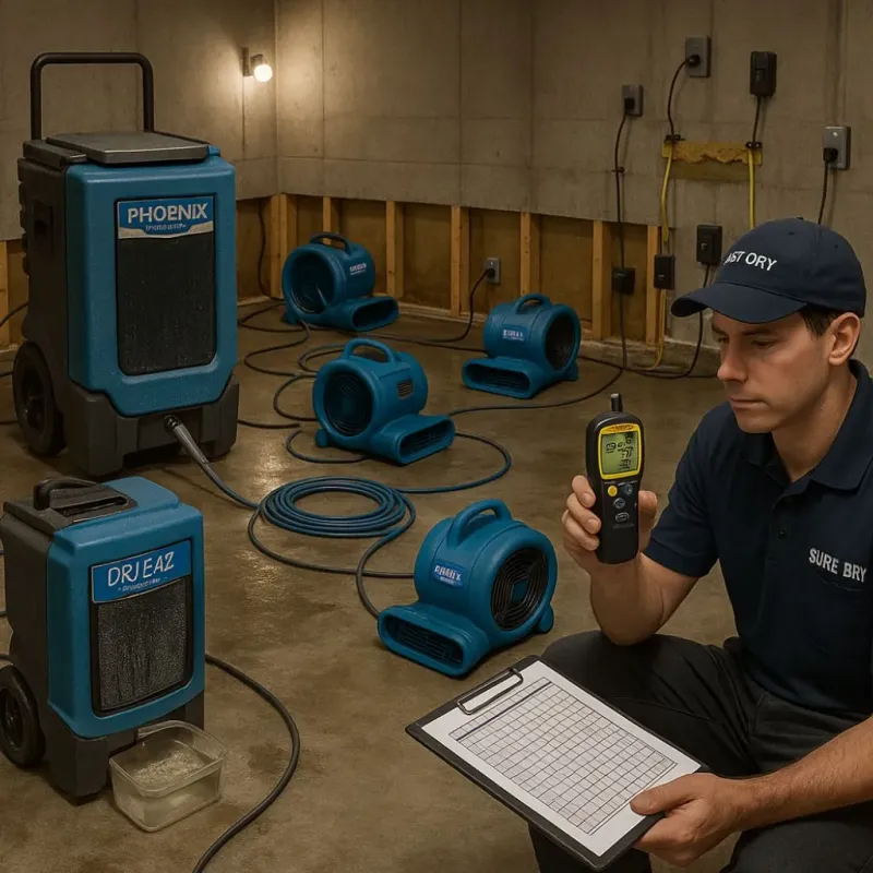 Structural Drying and Dehumidification process in New Beaver, PA